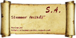 Slemmer Anikó névjegykártya